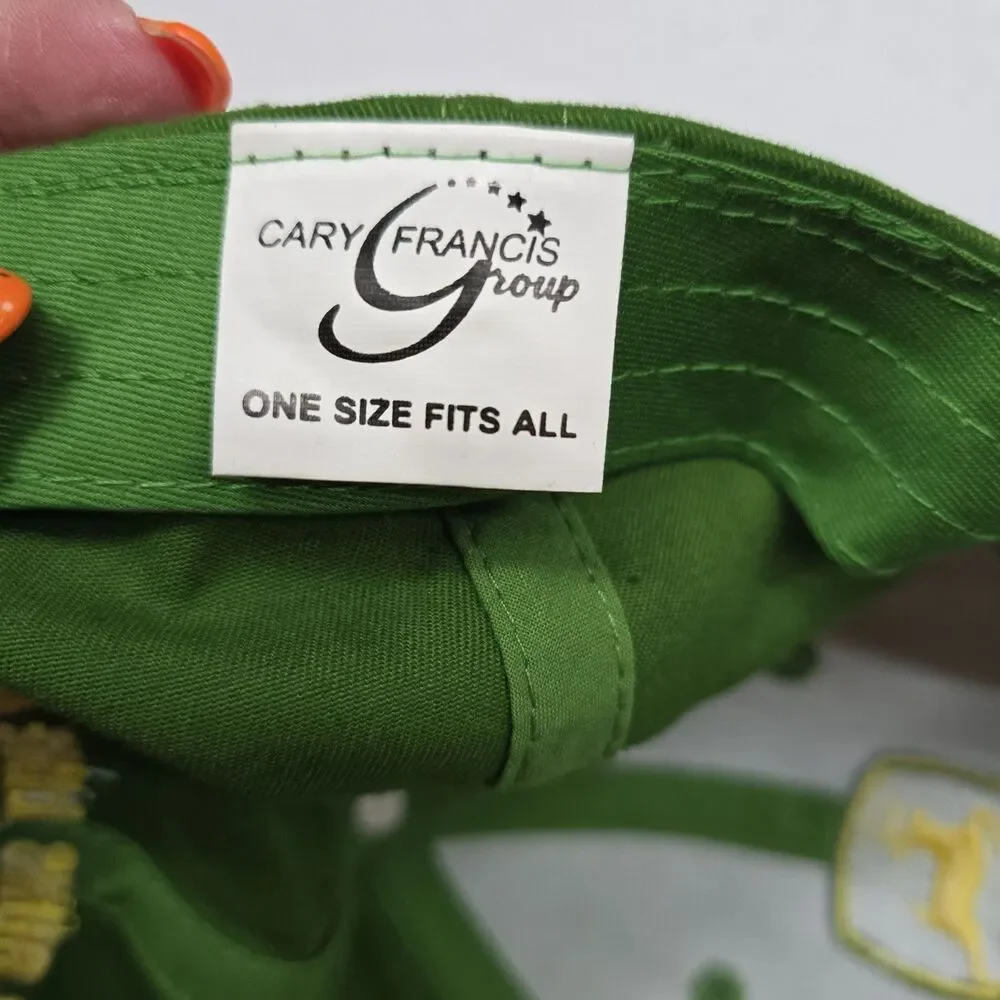 Vintage John Deere Trucker Hat Cap Adjustable Strapback Green Canvas
